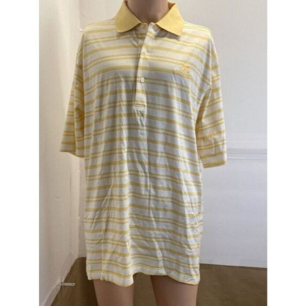 Fairway and Greene Shirt Mens Large Yellow Short Sleeve Golf Outdoors Polo Used